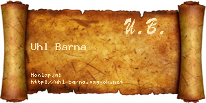 Uhl Barna névjegykártya